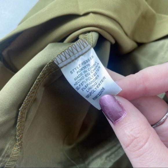 Entro Robin High Waist Lace Up Mini Skirt Olive Green Lined New Night Out Small - Picture 13 of 15